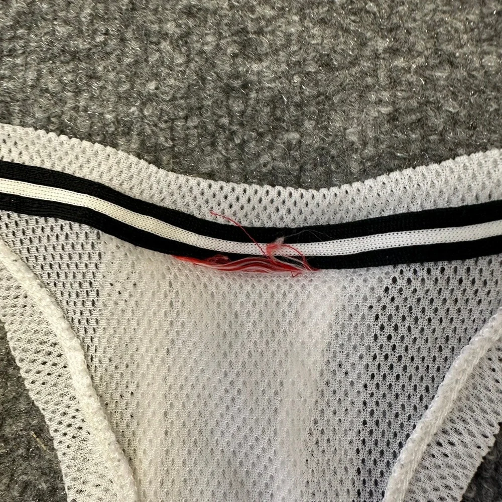 Nike Tank Top Womens Size L White Racerback Mesh Breathable Athletic Gym Logo